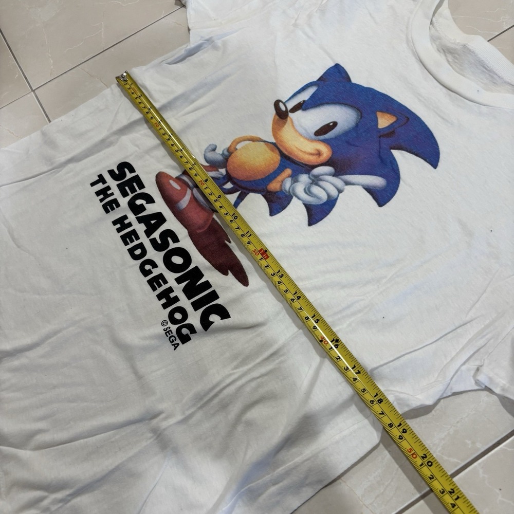 Vintage 90s Sega Sonic The Hedgehog T Shirt White Men's Small Video Game Single - Picture 9 of 10